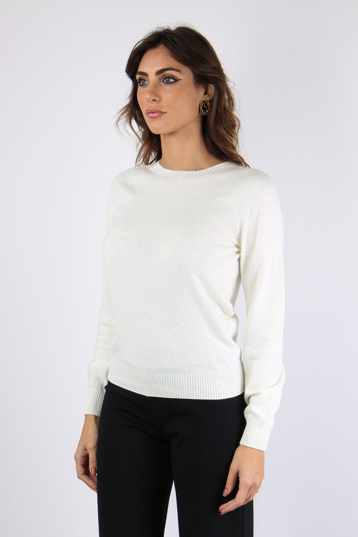 Maglia Misto Cachemire Latte-6