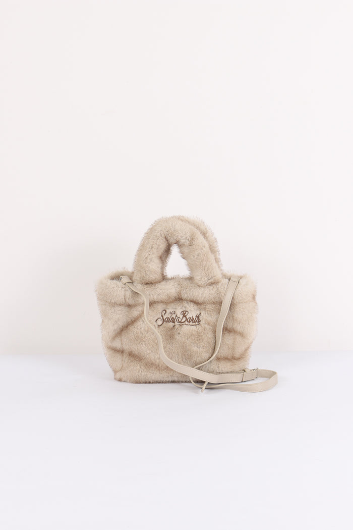 Borsa Mano Mini Pelliccia Beige-3