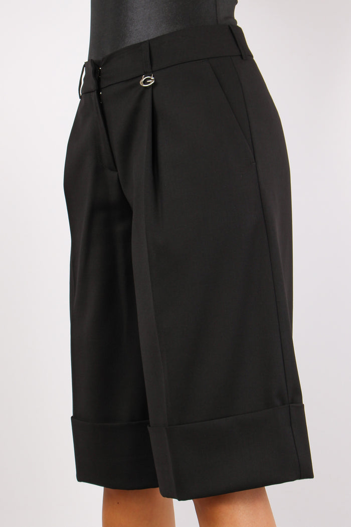 Bermuda Flanella Risvolto Nero-6