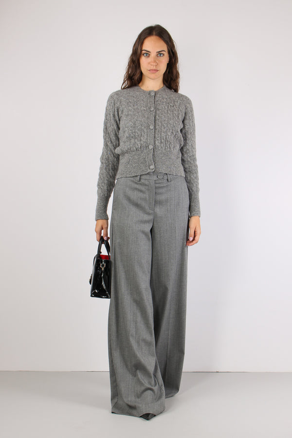 Mllcerta Cardigan Bottonato Grigio-2
