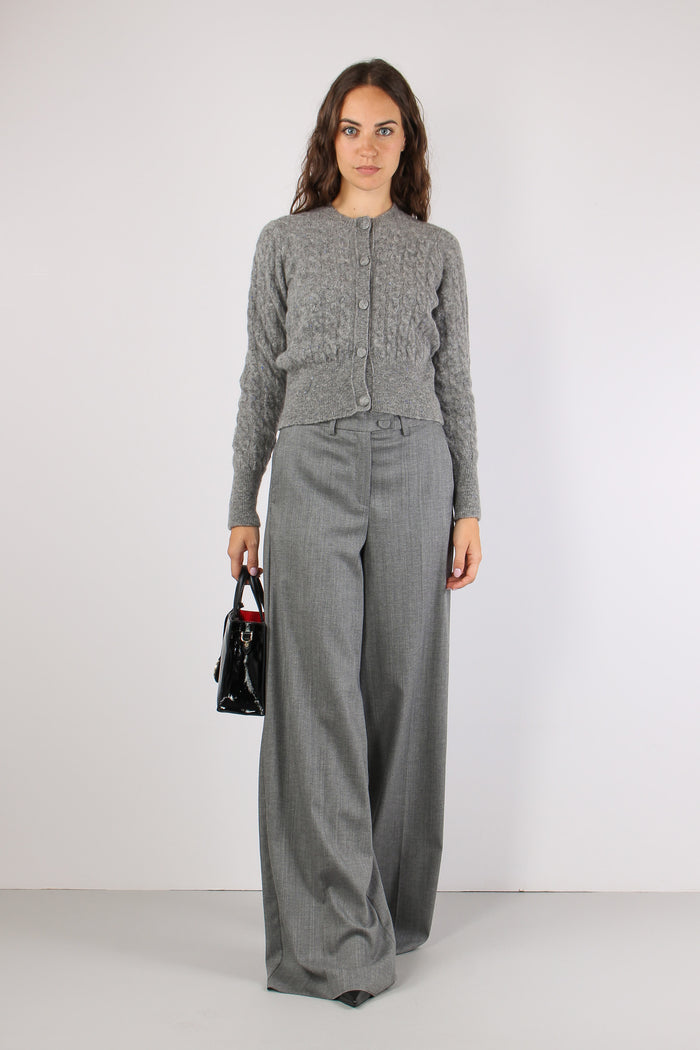 Mllcerta Cardigan Bottonato Grigio-2