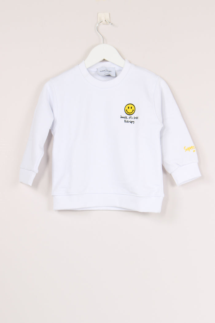 Felpa Ricamo Smile White