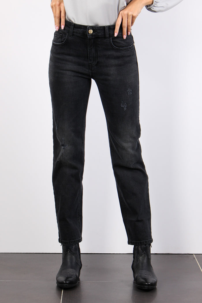 Jeans Gamba Dritta Rotture Nero Wash-6