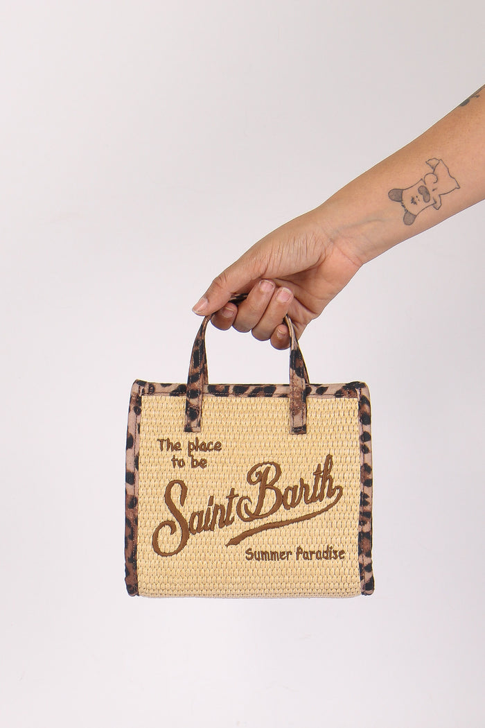 Vivian Mini Paglia Profilo Contrasto Beige/leopard-8