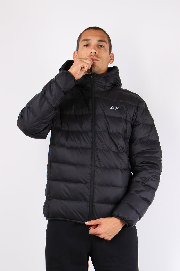 Piumino Cappuccio Nero-3