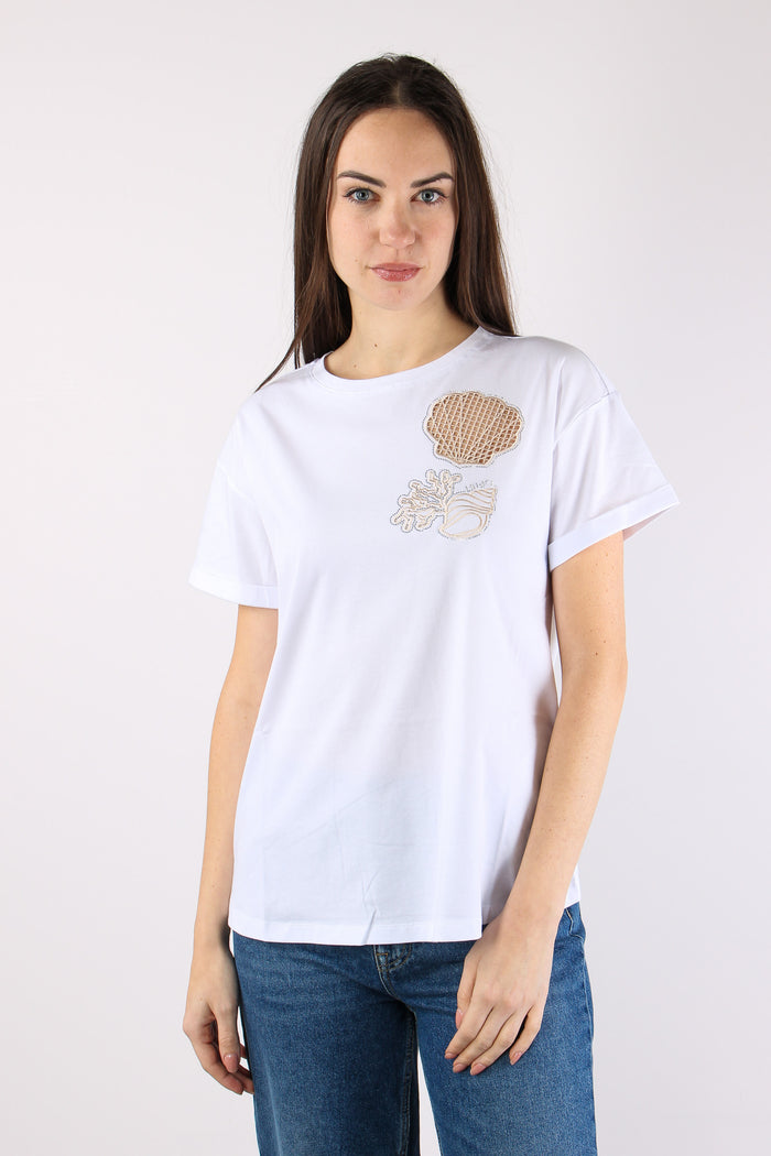 T-shirt Stampa Conchiglia Bianco Shell
