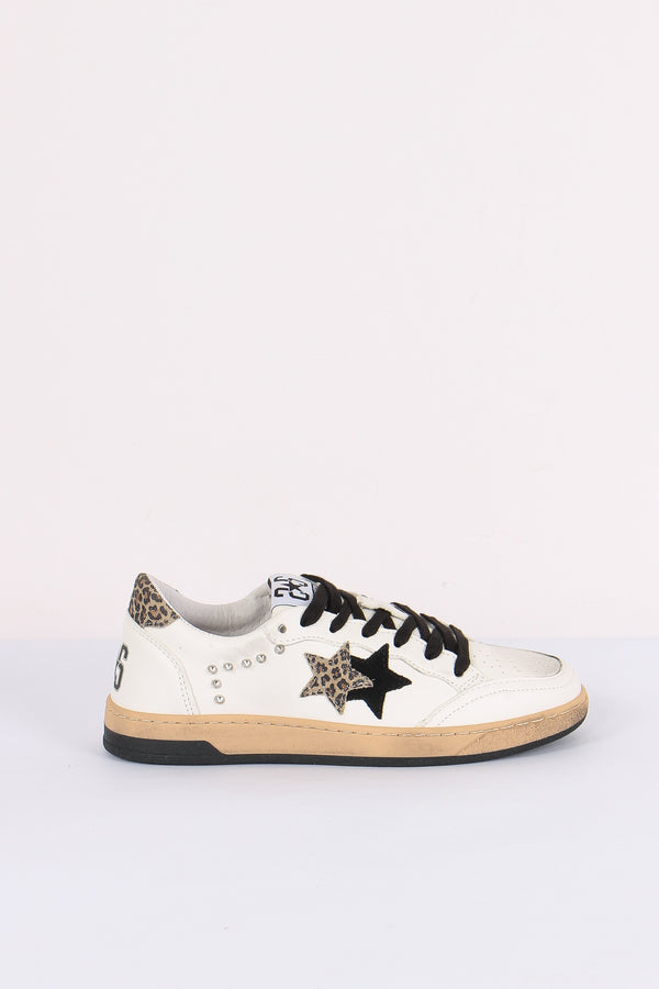 Sneakers Week Animalier Borchie Bianco/leopard