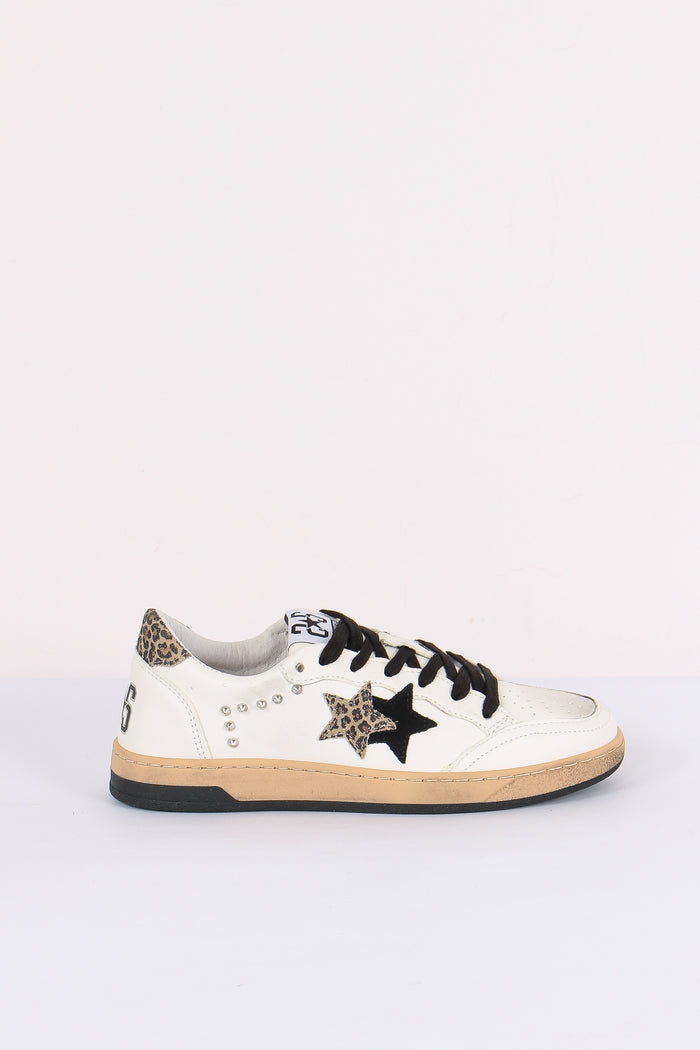 Sneakers Week Animalier Borchie Bianco/leopard