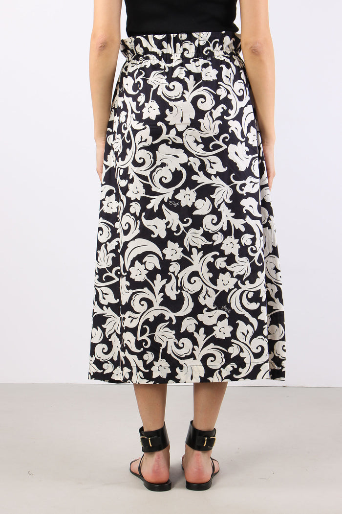 Gonna Lunga Fantasia Black/white-5