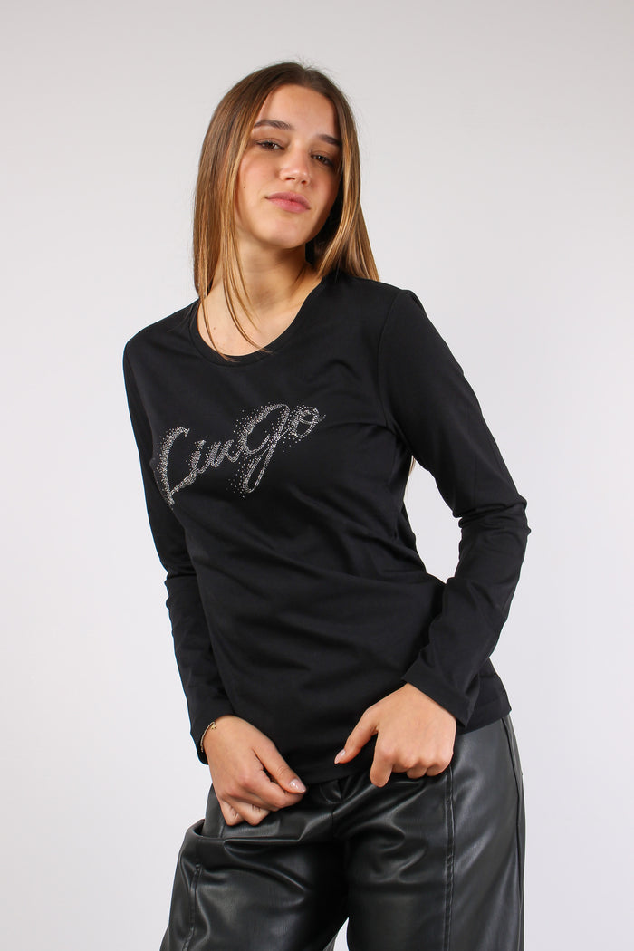 T-shirt Liu Jo Silver Nero Faded-7