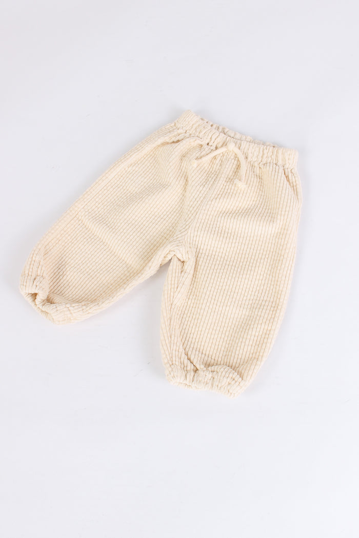 Pantalone Velluto Coulisse Ivory-3