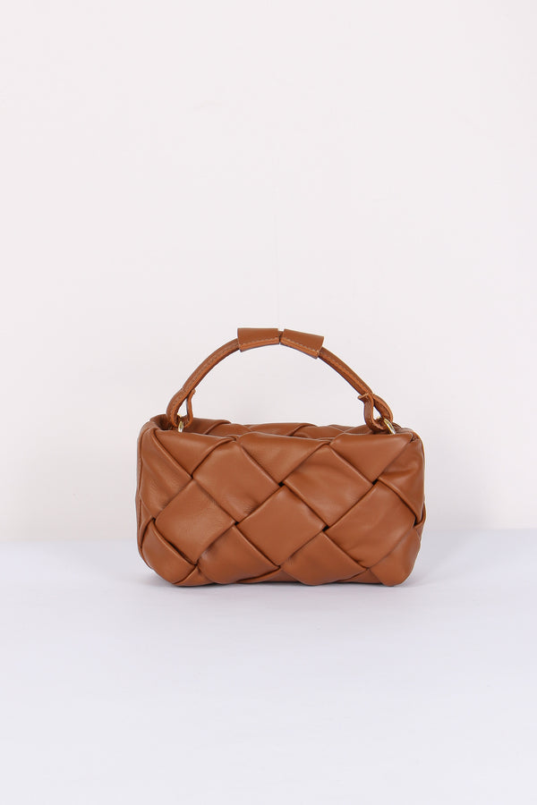 Pochette Intreccio Vera Pelle Cuoio