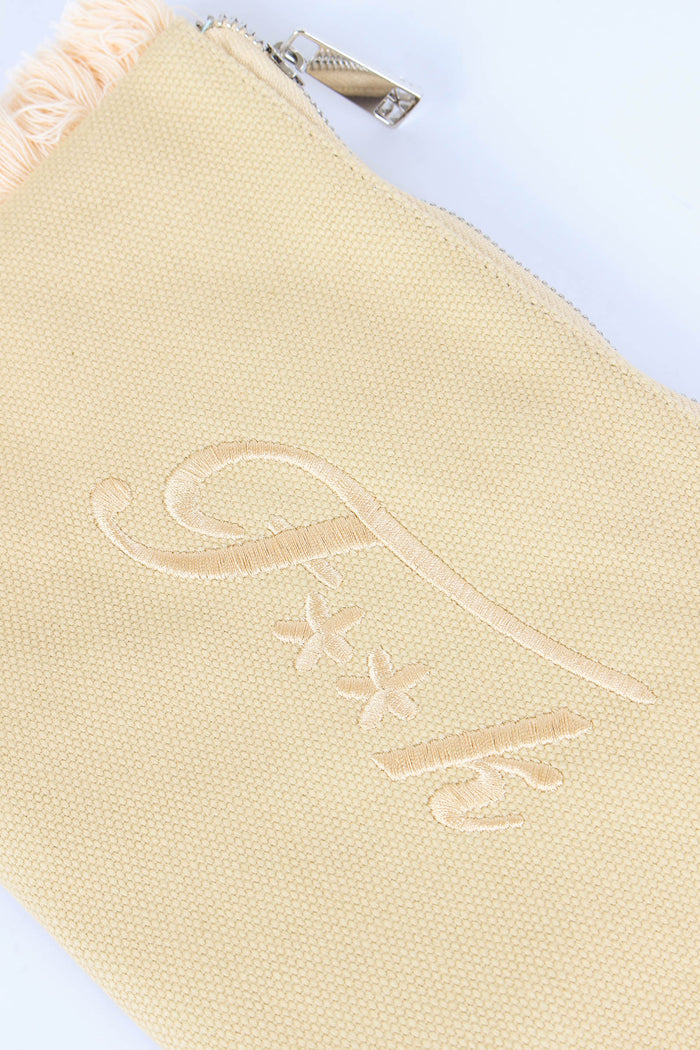 Pochette Canvas Logo Beige-8