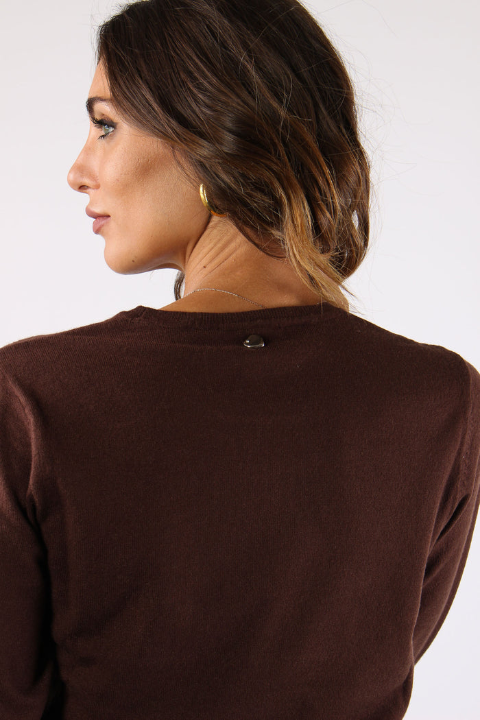 Maglia Girocollo Viscosa Cacao-7