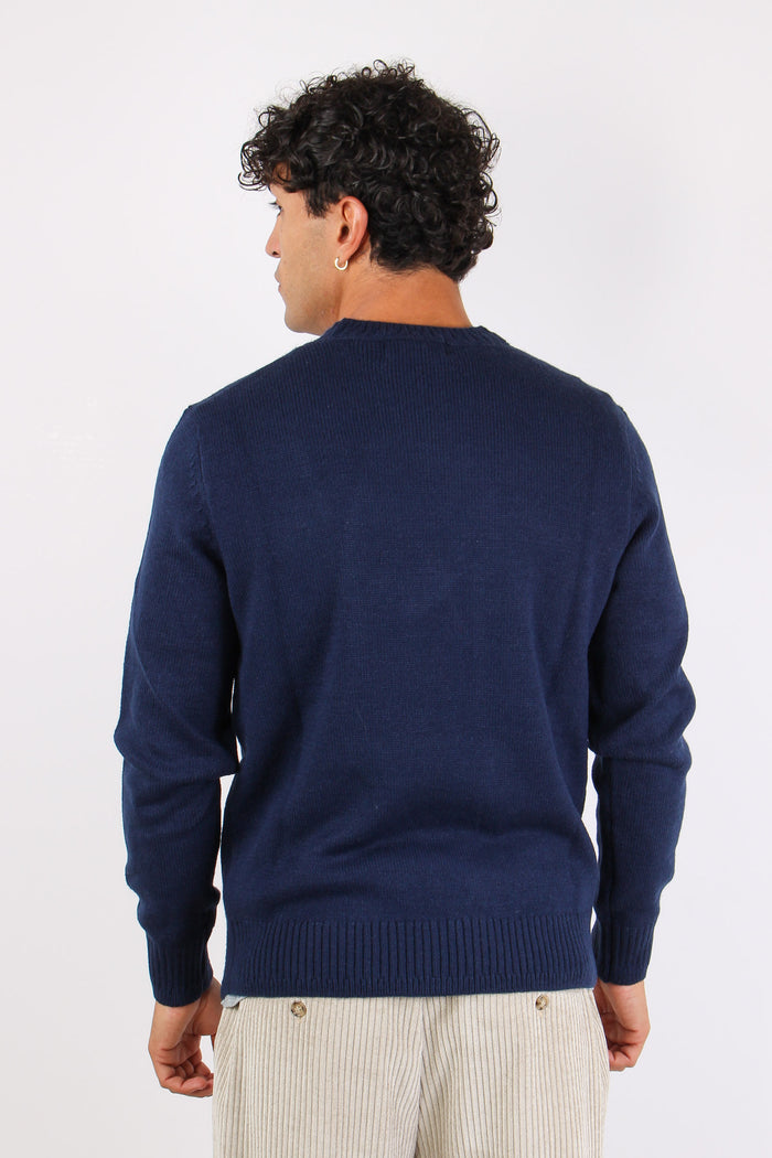 Girocollo Misto Lana Cobalto-5