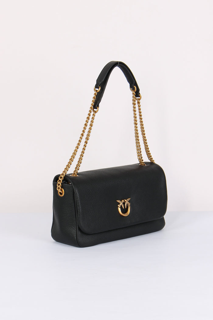 Tracolla Click Soft Horizontal Chain Nero/antique Gold-6
