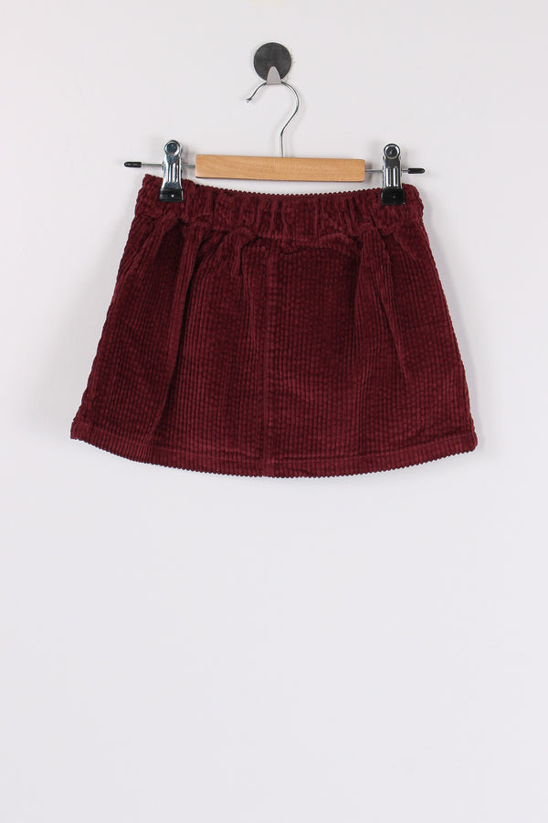 Minigonna Velluto Coste Burgundy-2