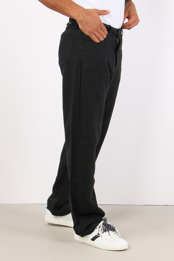Pantalone Wide Fit Nero-3