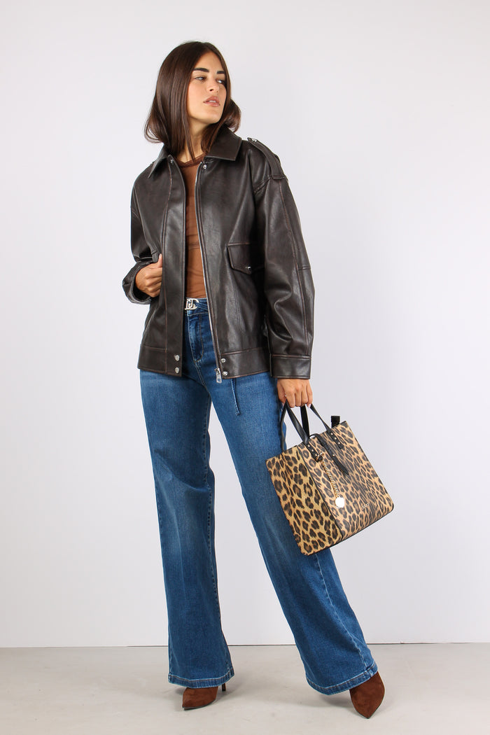 Giubbotto Ecopelle Invecchiato Light Chocolate