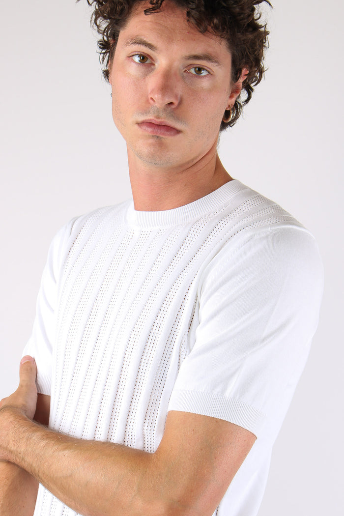 Maglia Girocollo M/m Tarforata Bianco-7