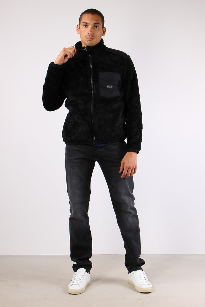 Giubbotto Pile Zip Polo Black-2