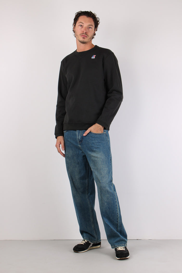 Felpa Girocollo Cotone Black Pure-2