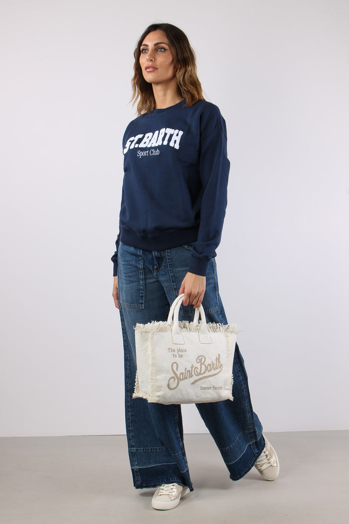 Felpa Scritta Blu-5