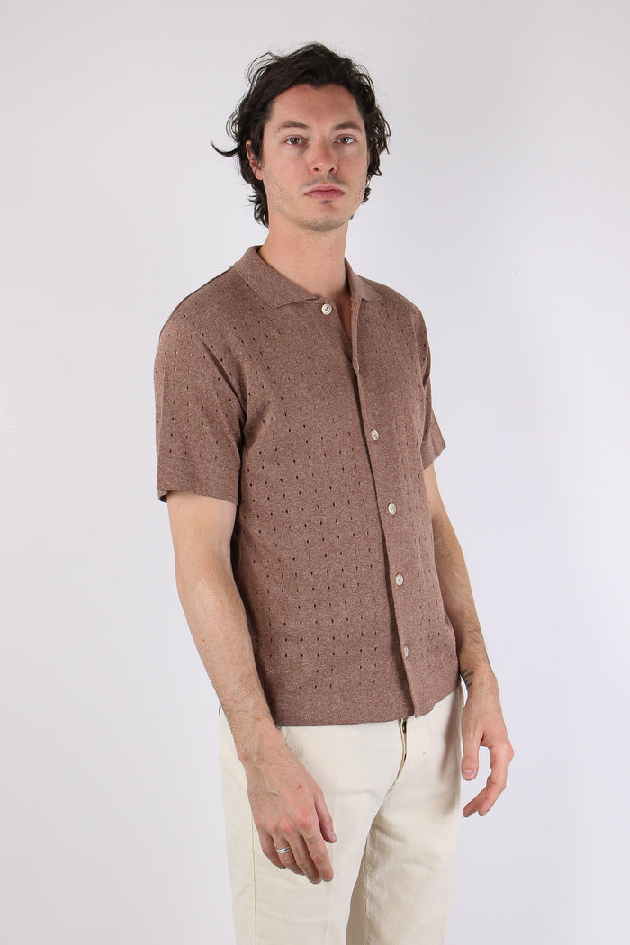 Camicia Mc Traforata Tabacco-6