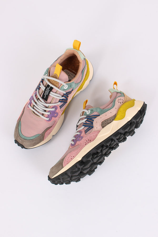 Sneakers Yamano Suede Nylon Grey/pink-2