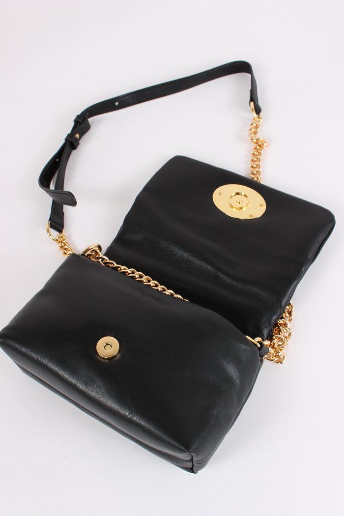 Mini Tracolla Puffy Catena Nero-5