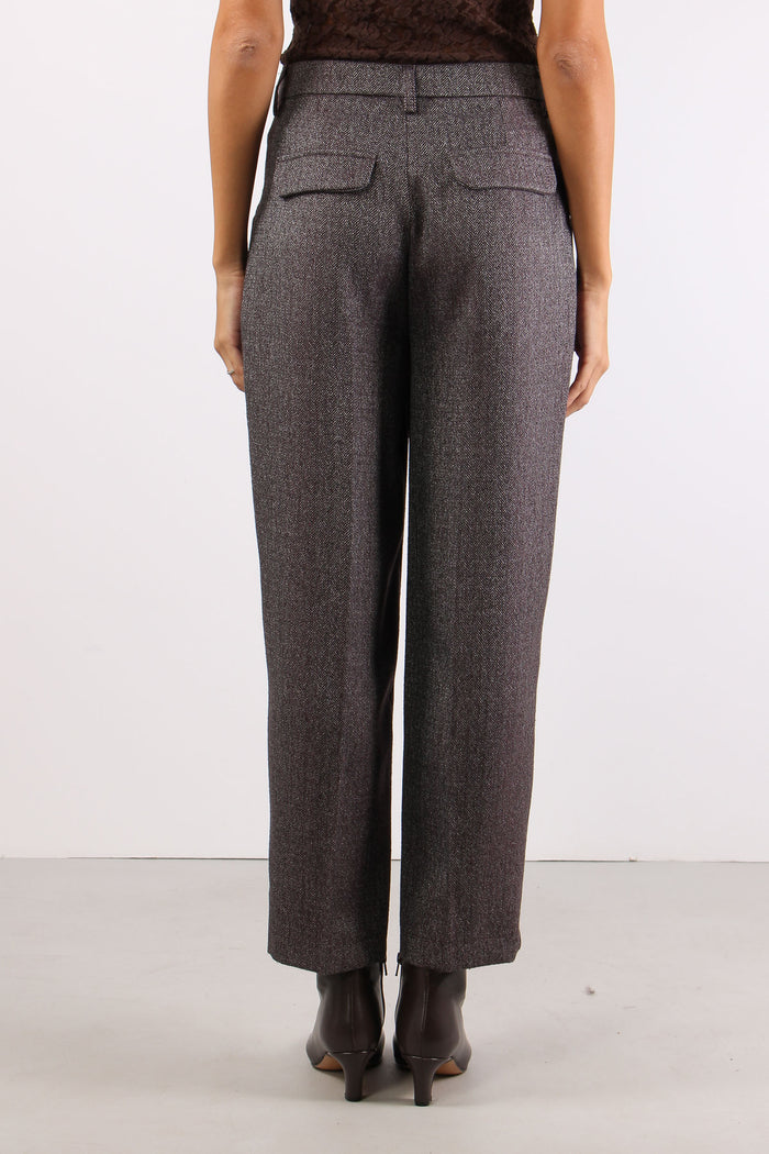 Pantalone Carrot Resca Grigio/bordeuax-5