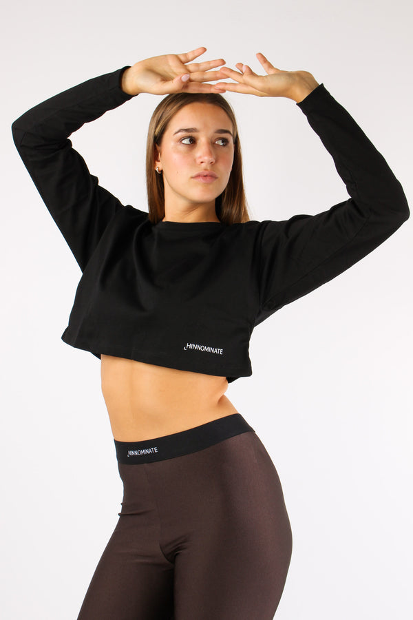 T-shirt Cropped M/l Nero-2