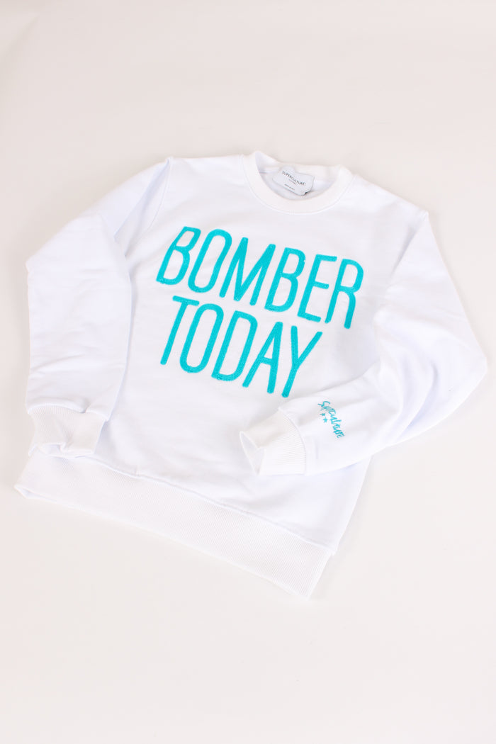 Felpa Ricamo Bomber White-3