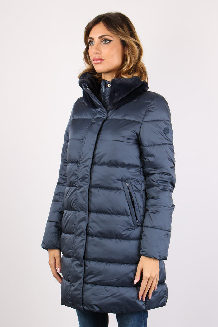 Dalea Cappotto Collo Pellicc Night Blue-6