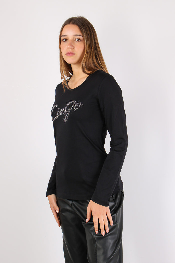 T-shirt Liu Jo Silver Nero Faded-6