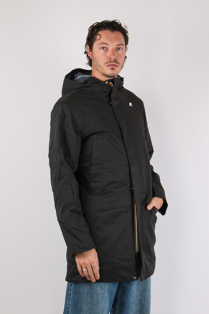 Giubbotto Lungo Inserto Marmotta Black/ P-blue-4