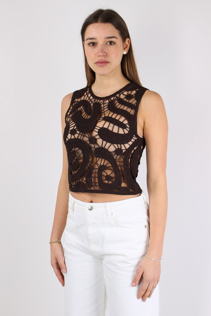 Eruzione Top Macrame Marrone Java-6