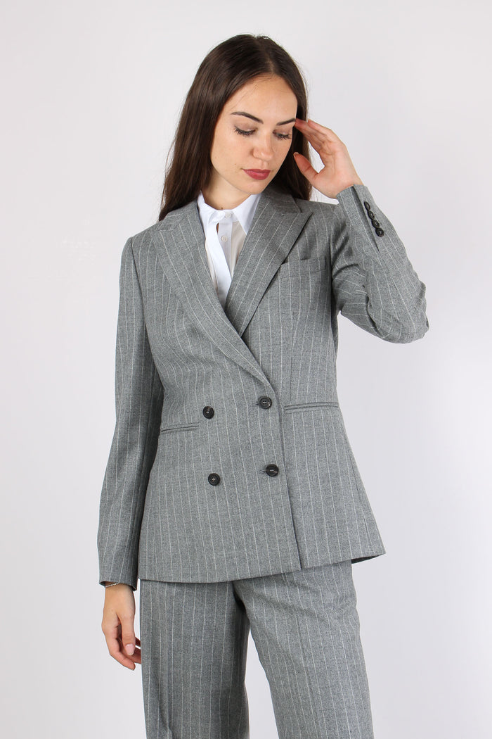 Giacca Lurex Gessata Grigio