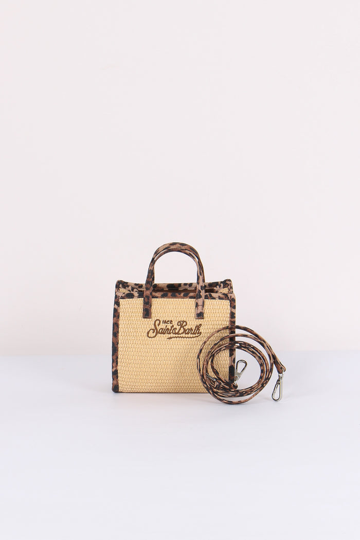 Vivian Mini Paglia Profilo Contrasto Beige/leopard-4