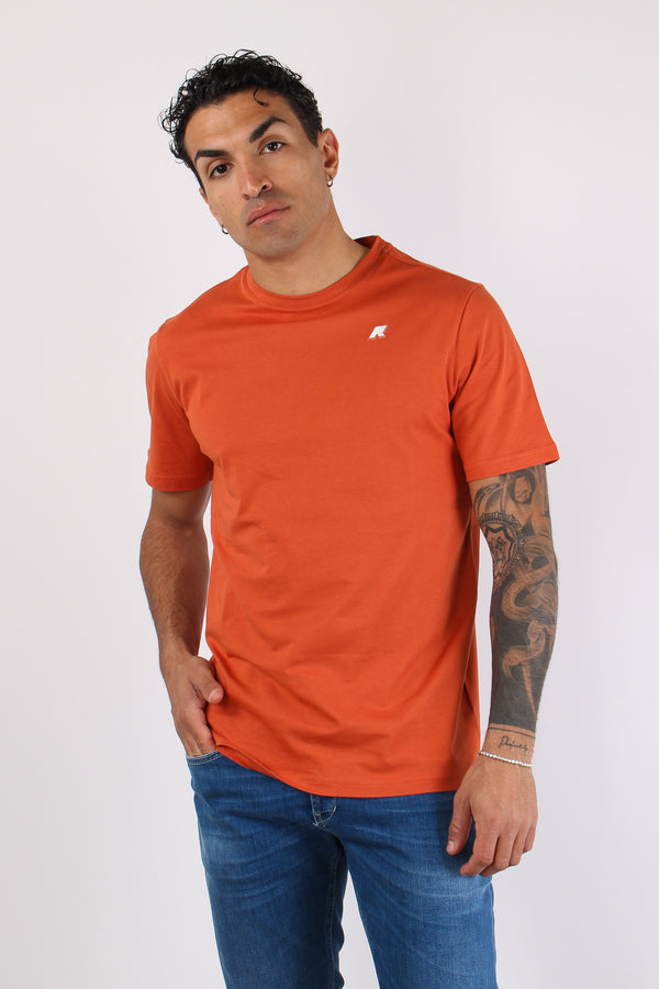 T-shirt Basica Logo Contrasto Orange-2