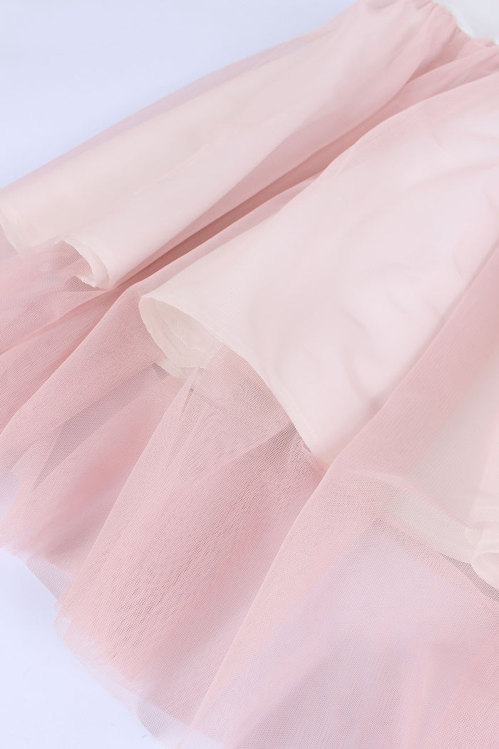 Abito Gonna Tulle Rosa-5