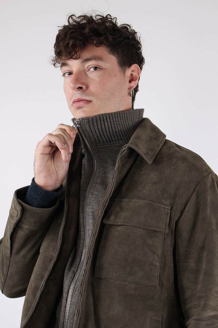 Giubbotto Tasche Applicate Pine Green-4