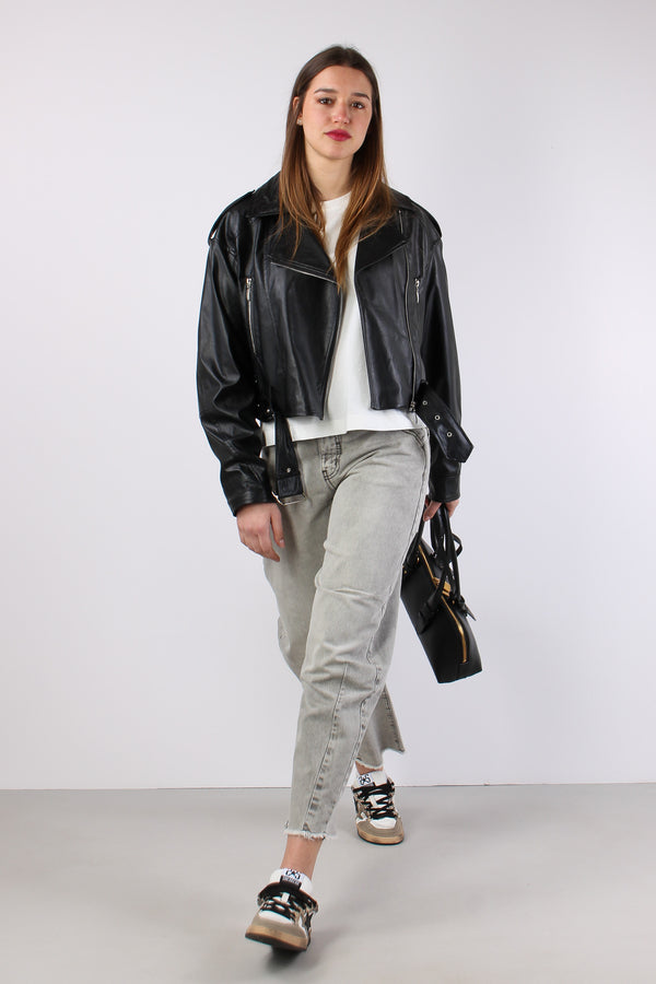 Chiodo Over Ecopelle Nero