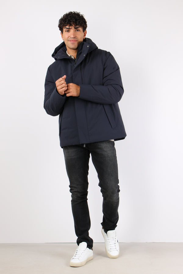 Obione Giubbotto Corto Tessuto Blue Black