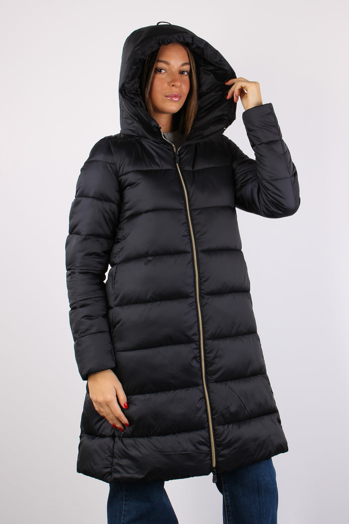 Lysa Piumino Cappotto Lungo Black-4