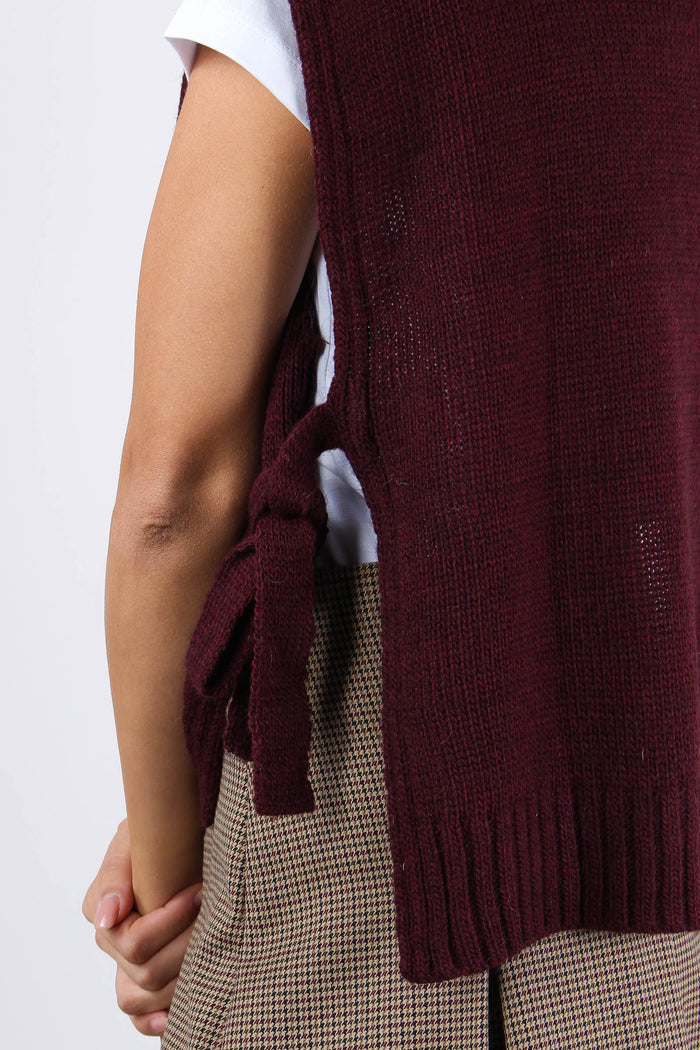 Gilet Fiocchi Laterali Bordeaux-8