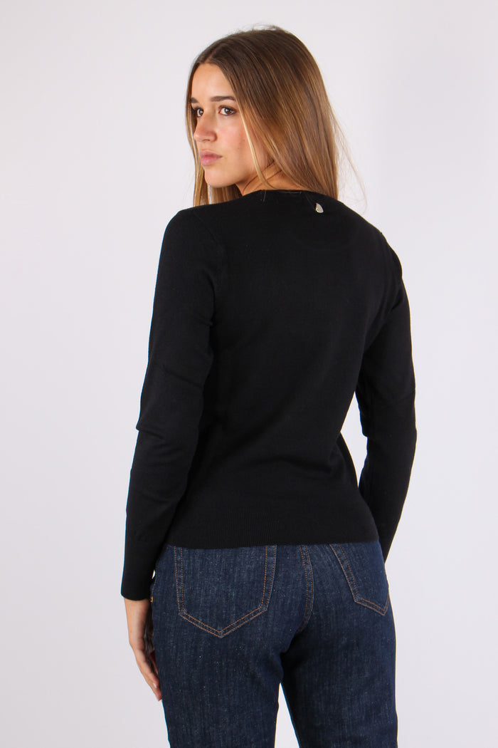 Maglia Girocollo Viscosa Nero-3