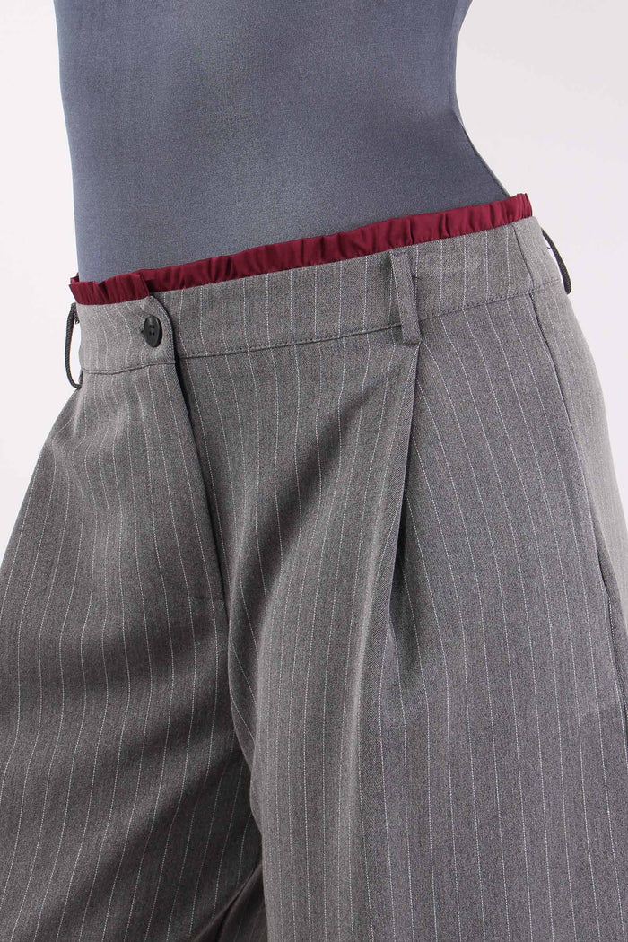Pantalone Palazzo Gessato Grigio-8