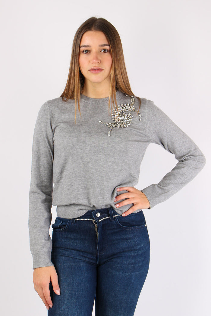 Cretas Maglia Giroccollo Appli Medium-3