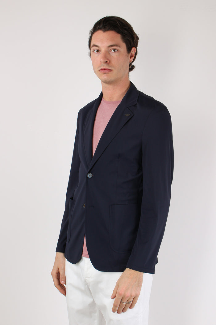 Giacca Traverl Tessuto Tecnico Navy-5